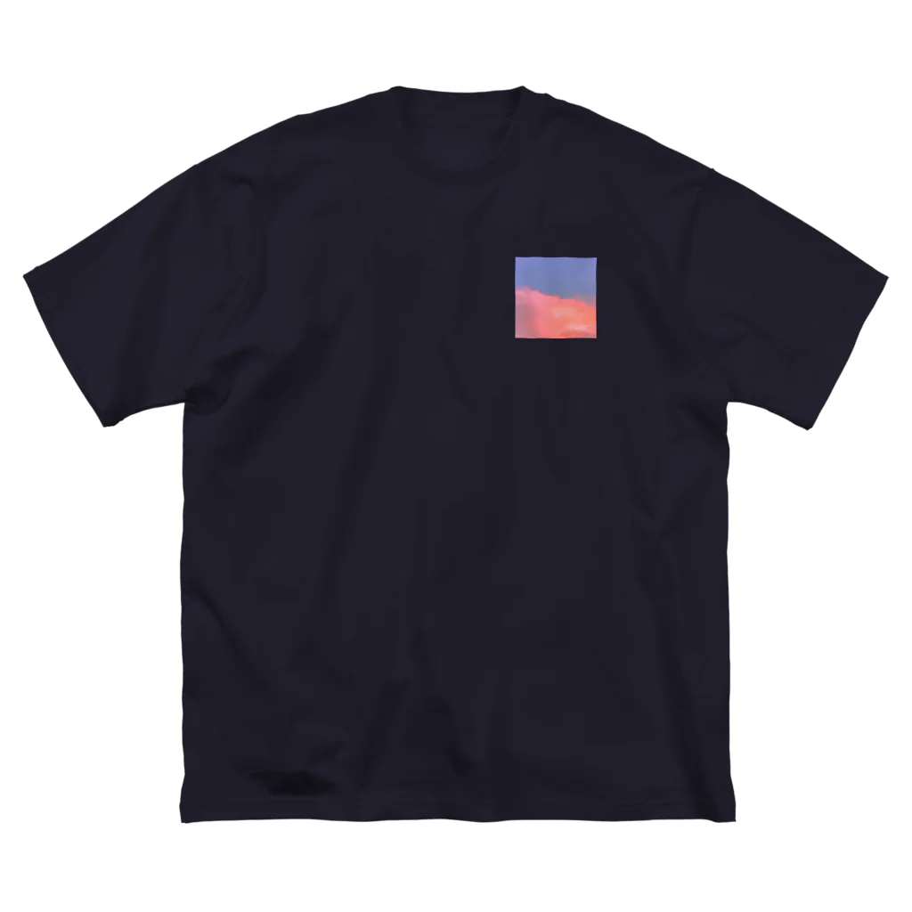 O-YU のpink-blue ビッグシルエットTシャツ