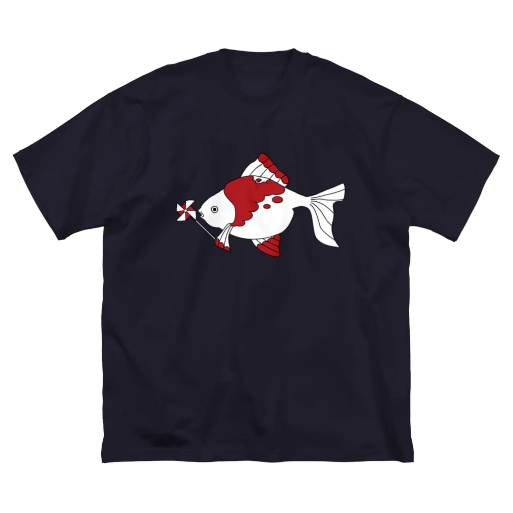 Amiの風車白金魚 ビッグシルエットTシャツ