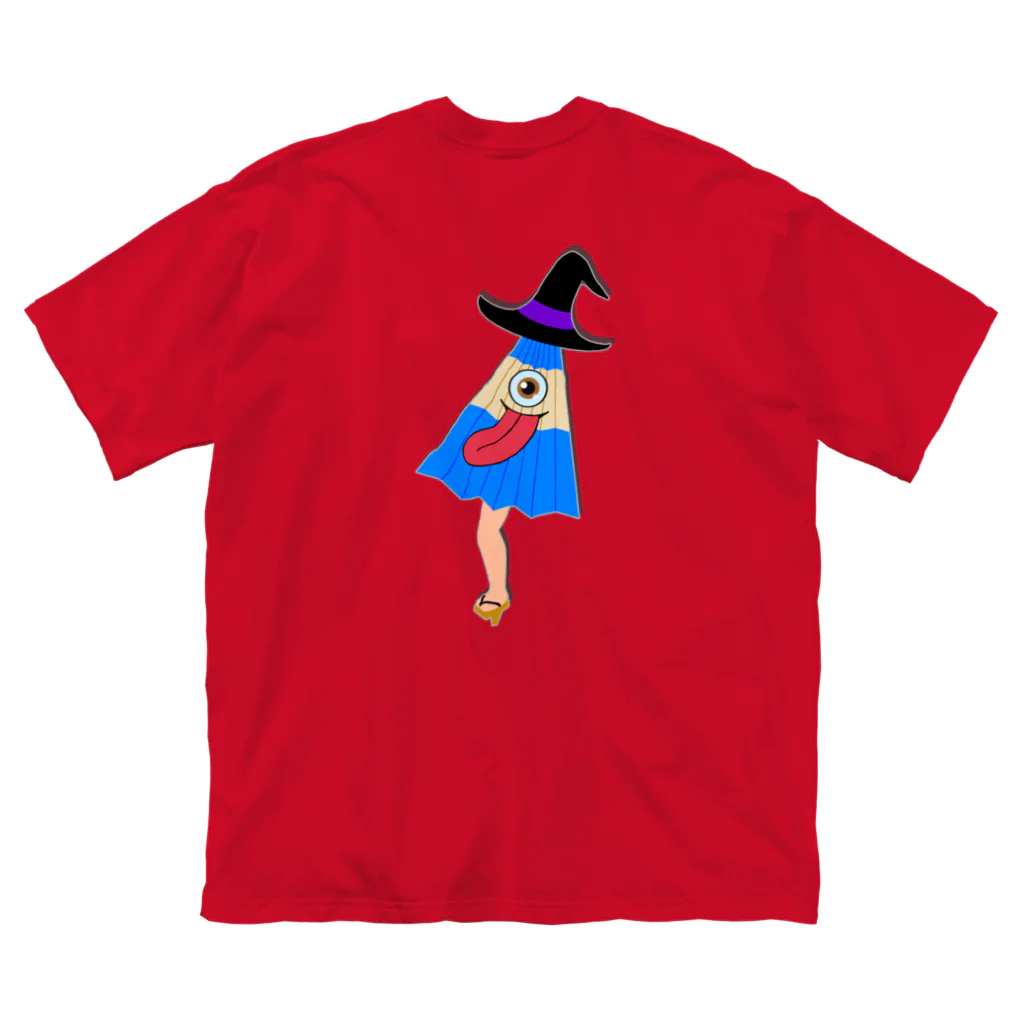 LalaHangeulのハロウィンしたい、からかさ小僧(オバケ)　バックプリント Big T-Shirt