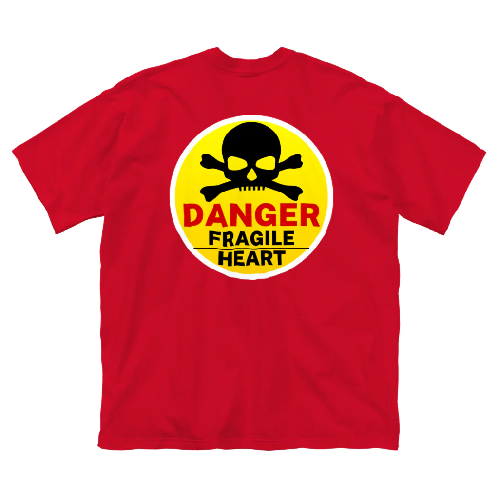 PB.DesignsのFRAGILE HEART -yellow-  ビッグシルエットTシャツ