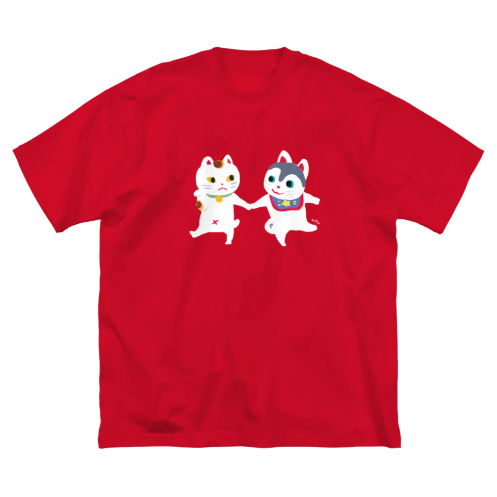 おばけ商店のTOYTOY＜犬張り子と招き猫＞ ビッグシルエットTシャツ