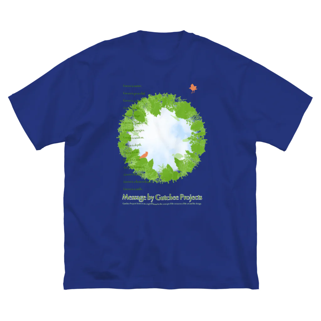 Gutchee ProjectsのGreen message_tsc01 ビッグシルエットTシャツ