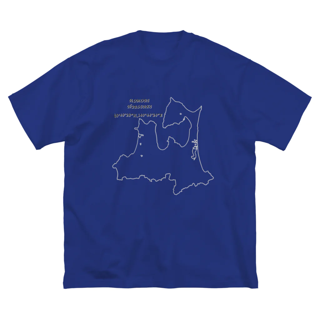 mutayuの青森県の地図 ビッグシルエットTシャツ