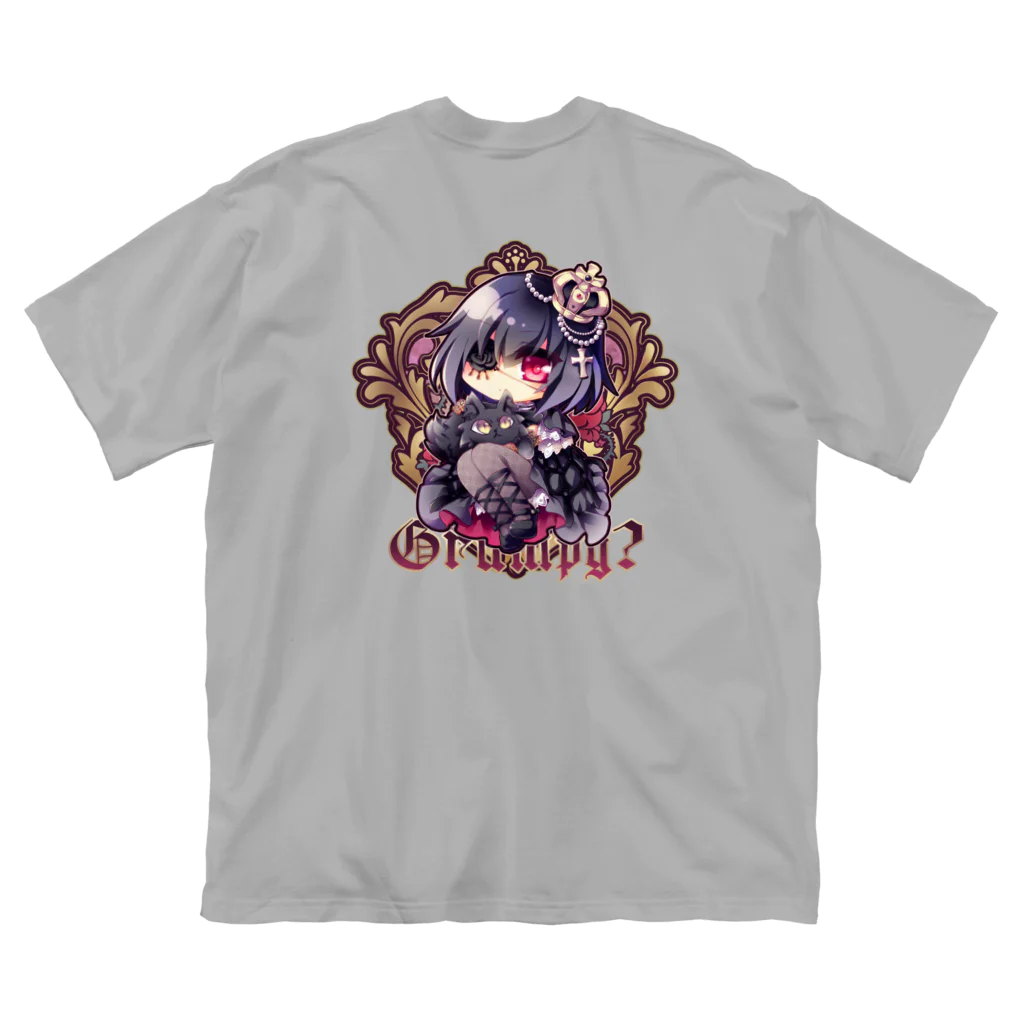 月蝕ざっか店＠SUZURIの不機嫌と王冠とお猫さま（For Backprint） Big T-Shirt