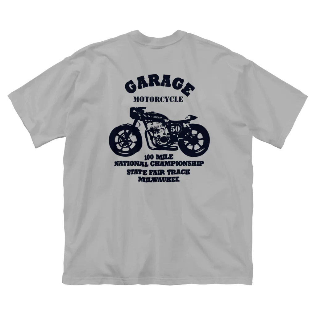 キッズモード某の武骨なバイクデザイン(バックpt) ビッグシルエットTシャツ