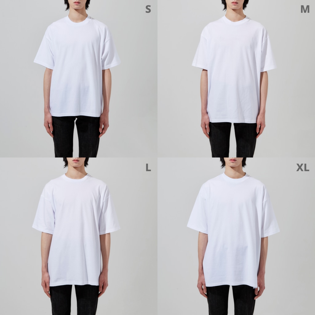 LalaHangeulのRockhopper penguin　(イワトビペンギン)　バックプリント Big T-Shirtmodel wear (male)