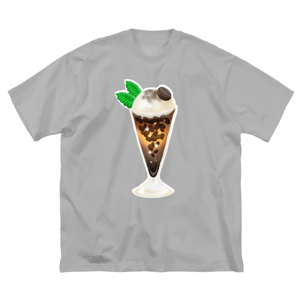 西瓜珈琲のコーヒー豆のコーヒーフロート ビッグシルエットTシャツ