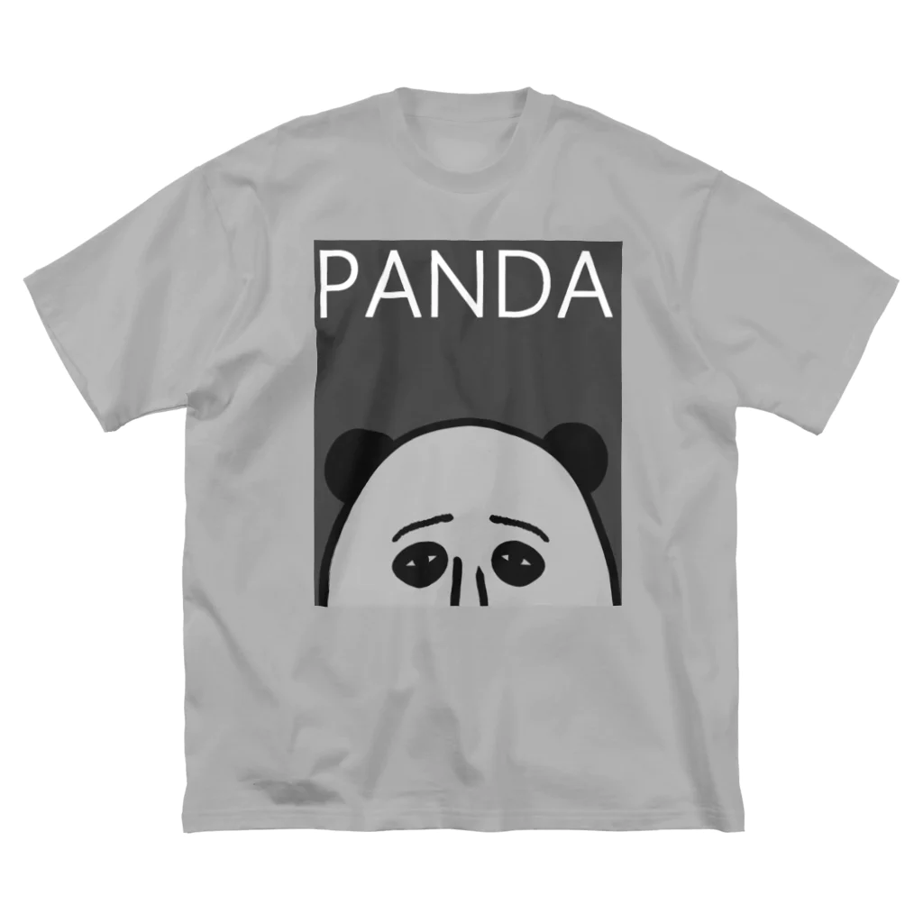 mamezoのPANDA(グレイ) ビッグシルエットTシャツ