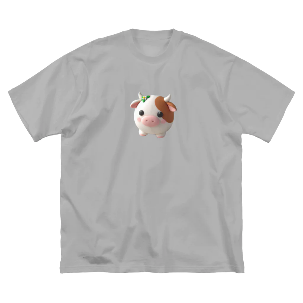 終わらない夢🌈の可愛い💕まんまる◯シリーズ✨　牛🐮 ビッグシルエットTシャツ
