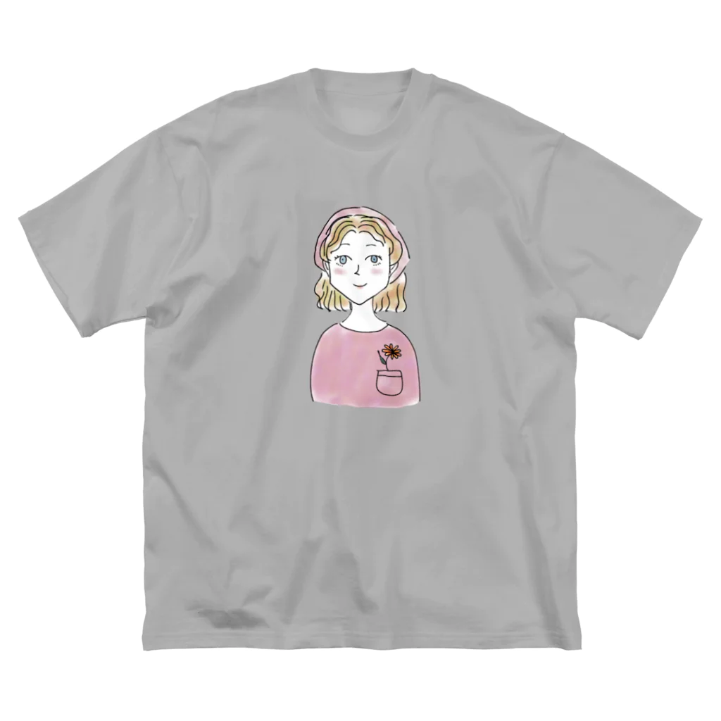 Hiramekkoのポケットに一輪挿し ビッグシルエットTシャツ