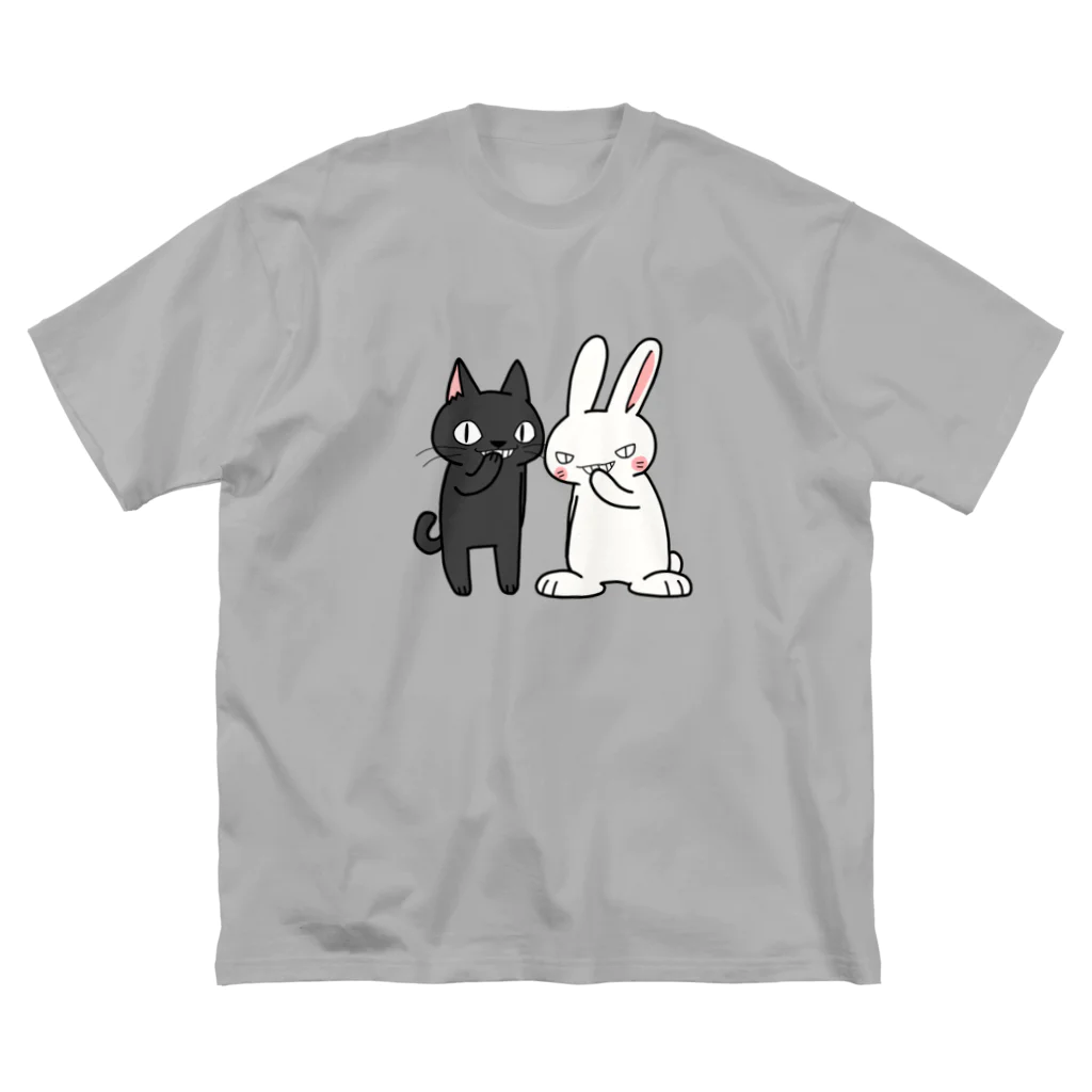 シシシFRIENDSのシシシうさぎ&シシシくろねこ ビッグシルエットTシャツ