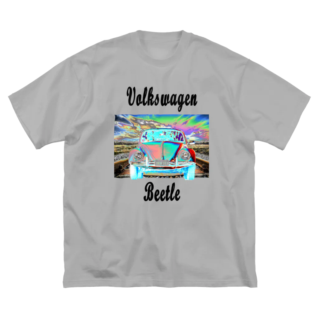 PALA's SHOP　cool、シュール、古風、和風、のVolkswagen Beetle ビッグシルエットTシャツ