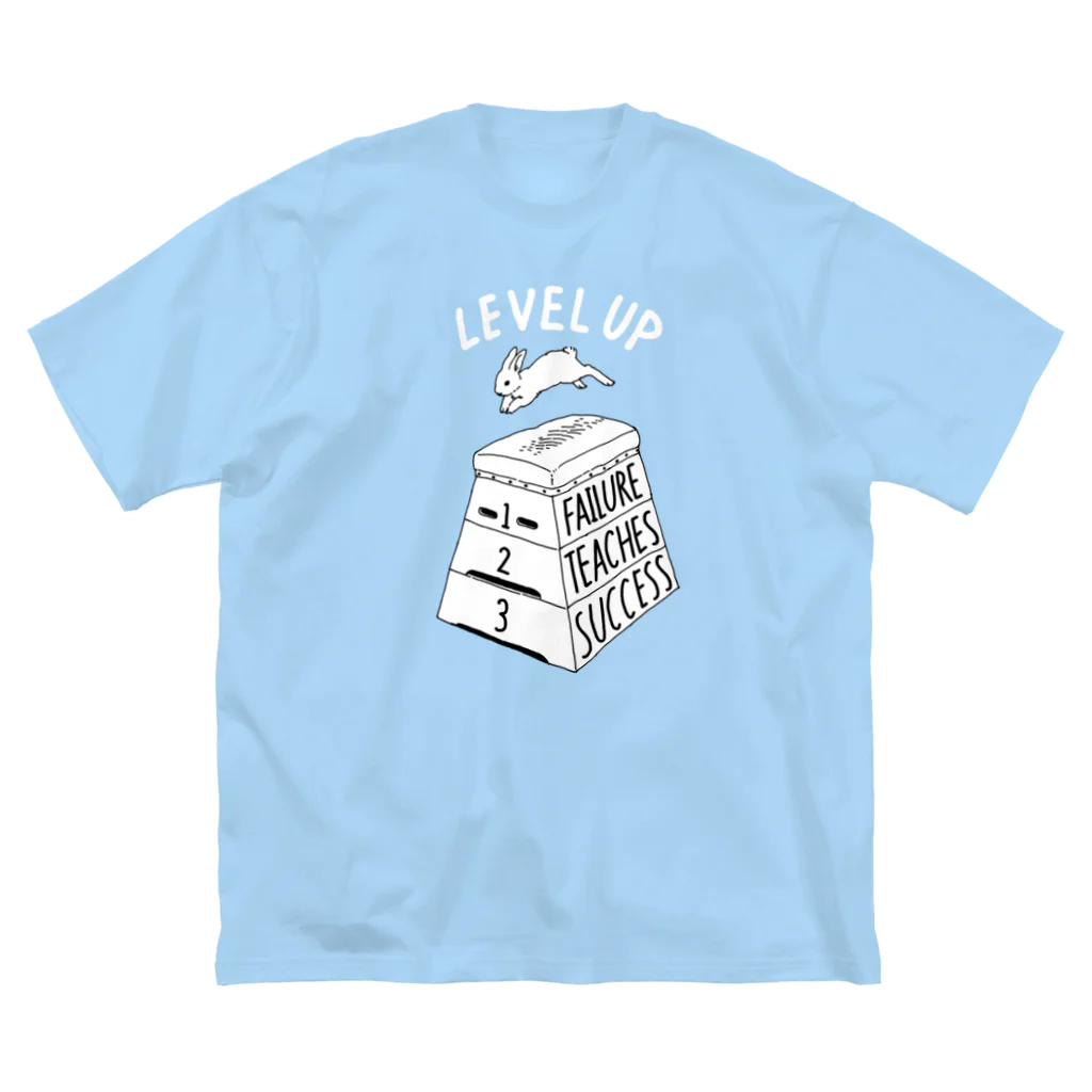 ねこぜもんのLEVEL UP FTS しろいロゴ ビッグシルエットTシャツ