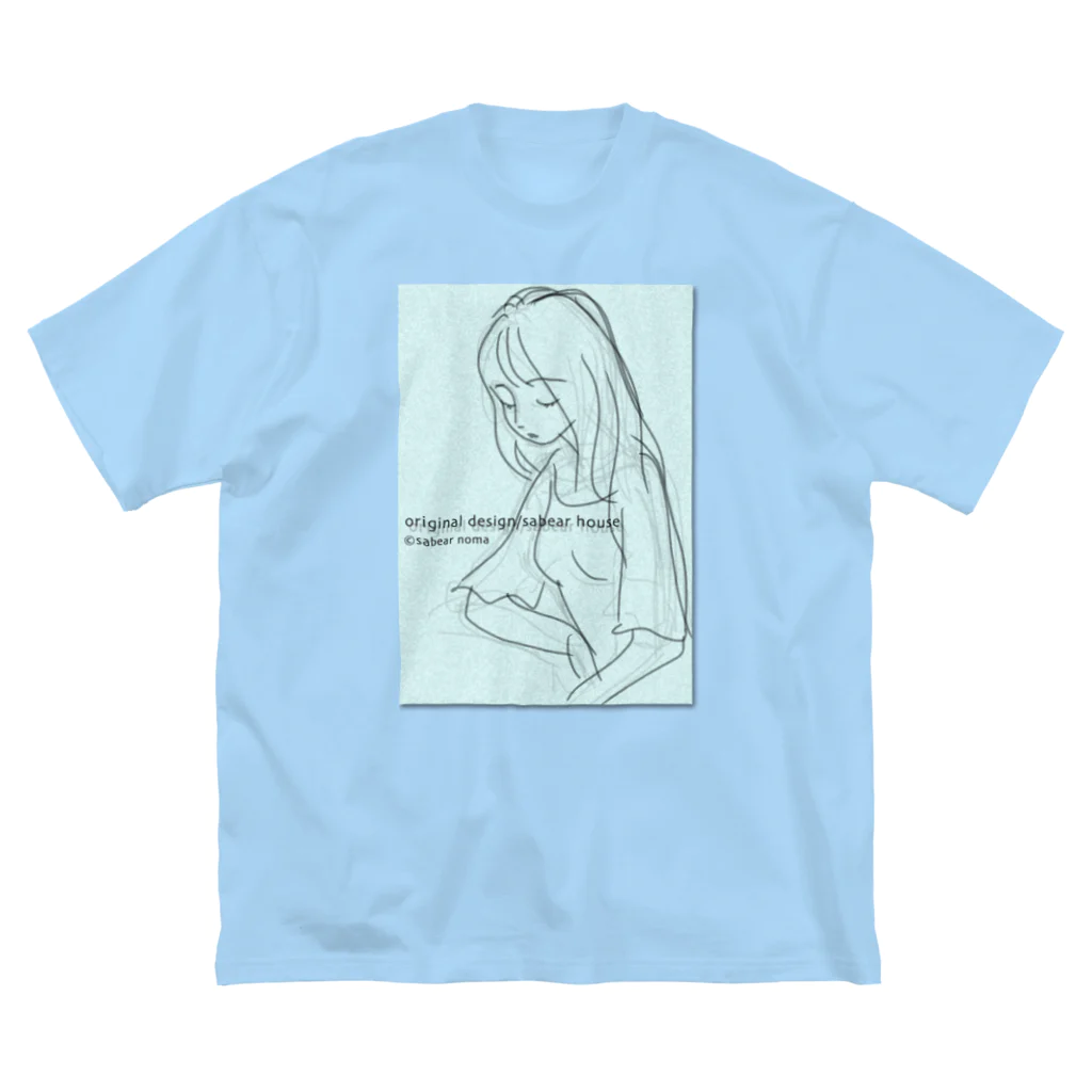 obosa_DENS/SABEAR_shop ＠SUZURIのrough drawing girl-1_ウェア ビッグシルエットTシャツ