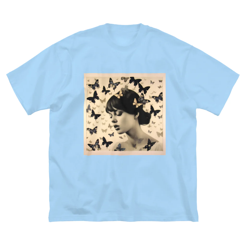 リトルショップオブdaisyの蝶 ビッグシルエットTシャツ