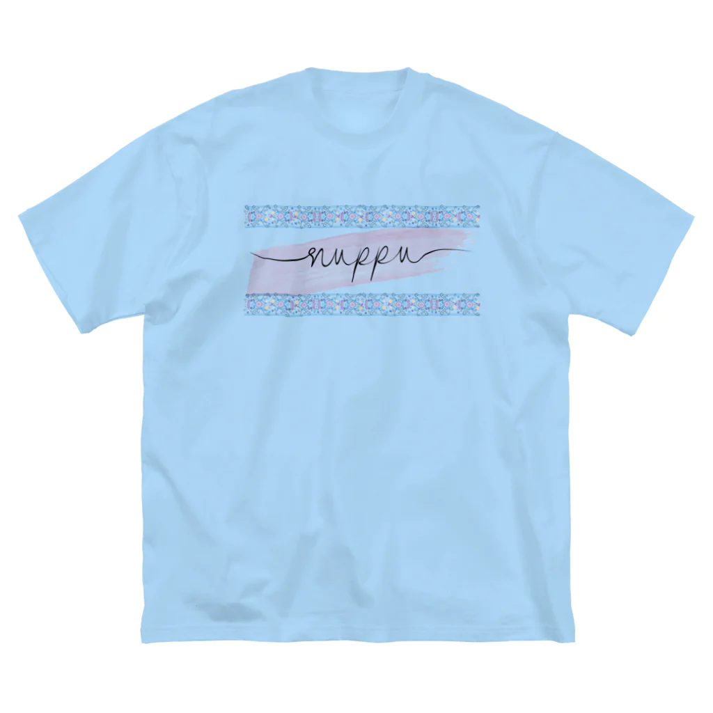 nuppuのnuppu line logo チロリアン柄シリーズ B ビッグシルエットTシャツ