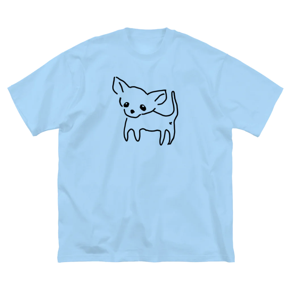 akane_art（茜音工房）のゆるチワワ（クリア） ビッグシルエットTシャツ