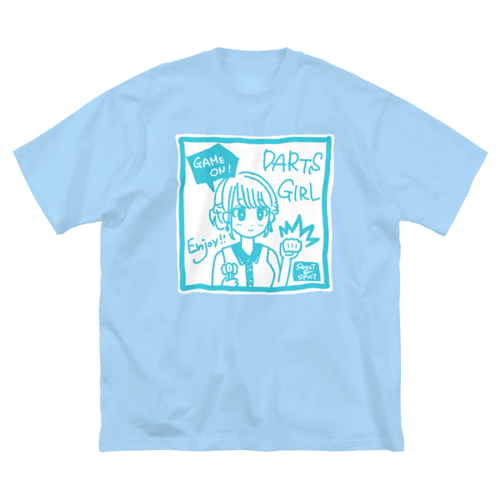 SWEET＆SPICY 【 すいすぱ 】ダーツのGAME ON!　【SWEET LIGHTBLUE】 ビッグシルエットTシャツ