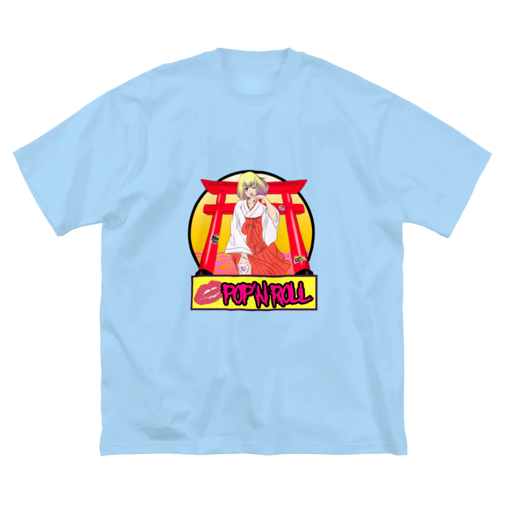 POP'N ROLLのpop'n 巫女girl  Big T-Shirt