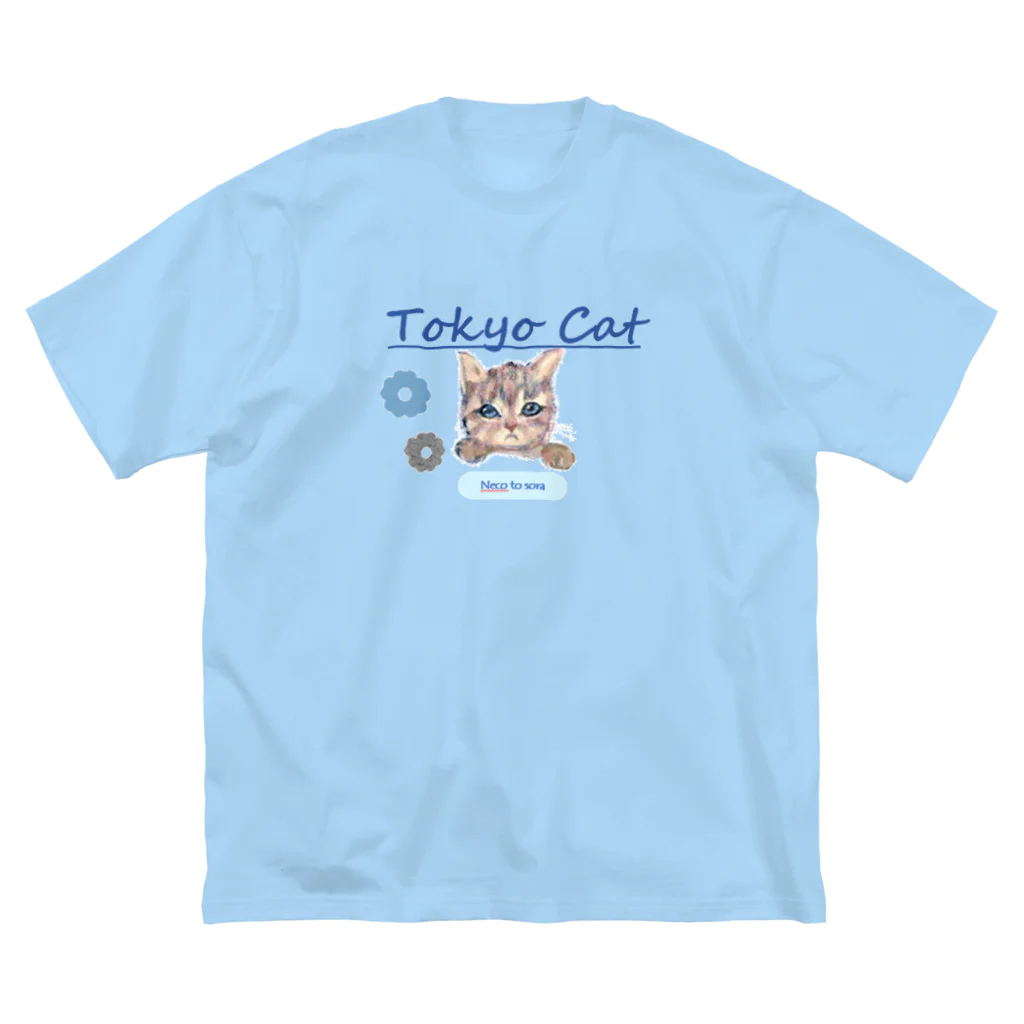 ネコとソラのTokyo CAT ビッグシルエットTシャツ