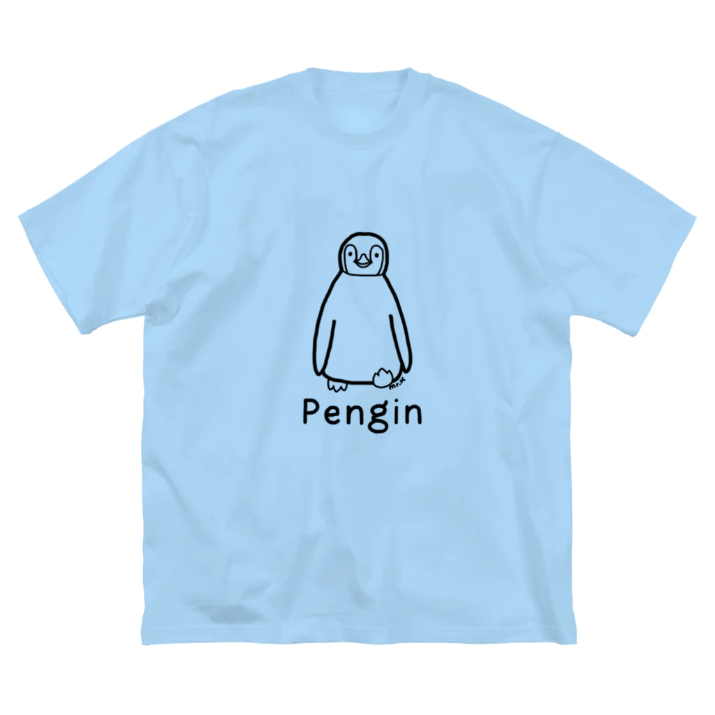 MrKShirtsのPengin (ペンギン) 黒デザイン ビッグシルエットTシャツ