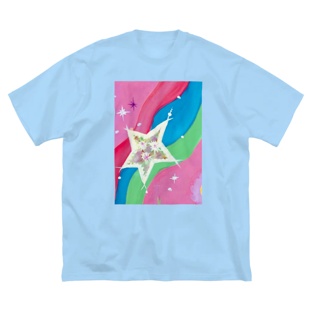 🐶シュナといろいろ🎨の流れ星　(ピンク) ビッグシルエットTシャツ