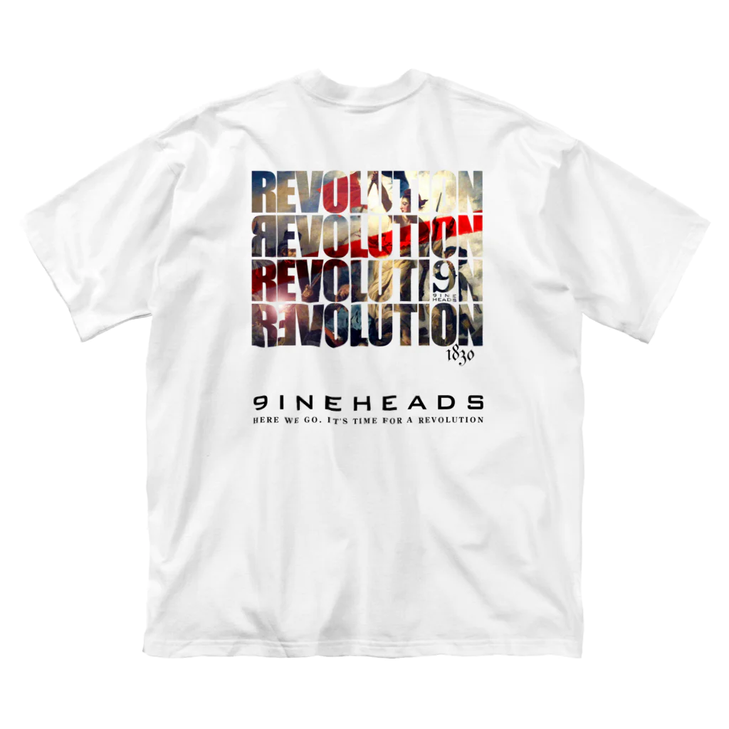 9INEHEADSのREV_Black ビッグシルエットTシャツ