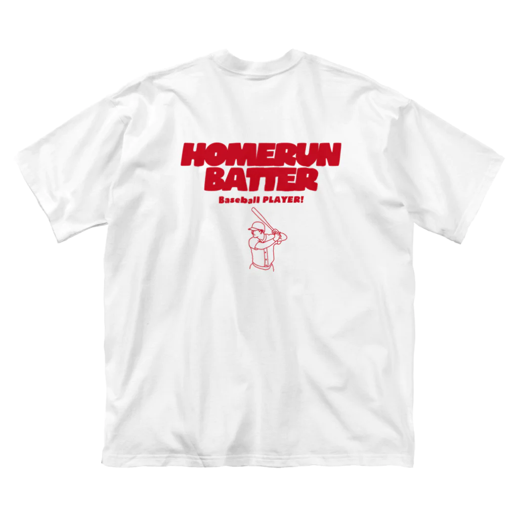 89-baseballのホームランバッター　赤 ビッグシルエットTシャツ