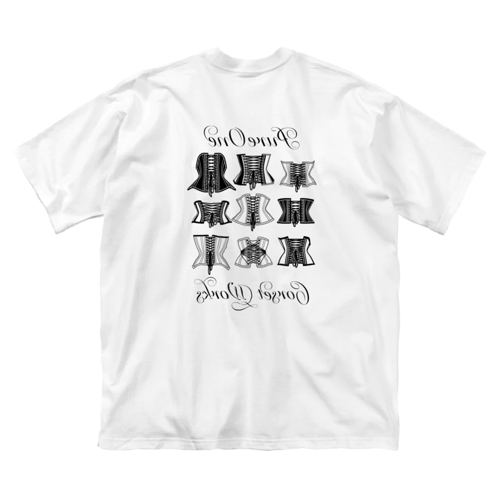 ピュアワン コルセット ワークスのカタログ柄（ブラックライン） ビッグシルエットTシャツ