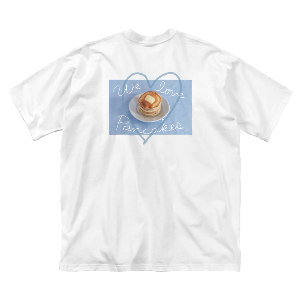 GOOD MORNING COFFEEのWe love Pancakes！blue Big T-Shirt