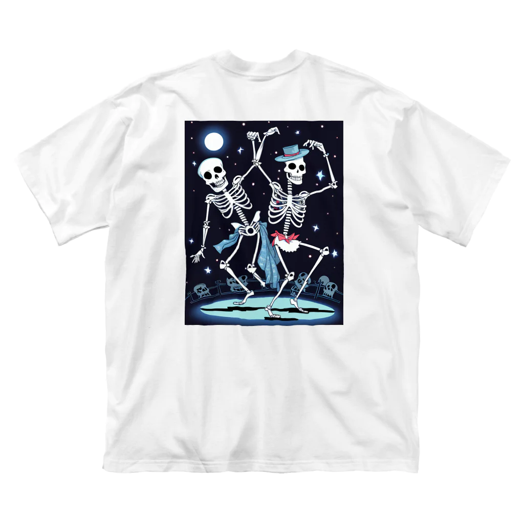 seasun011のハロウィンスケルトンダンス03　バックプリント ビッグシルエットTシャツ