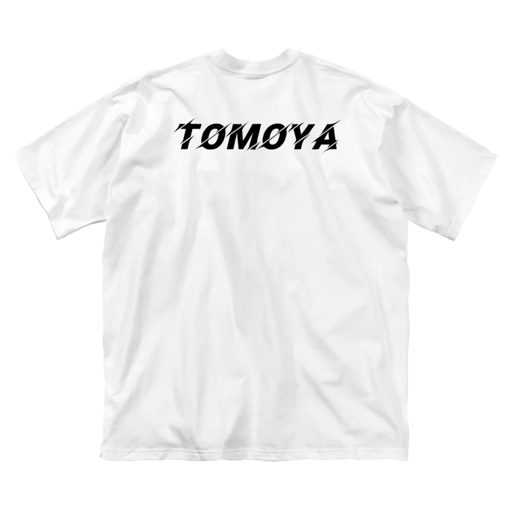 DJ TOMOYA ◢ ◤のロゴ　ブラック ビッグシルエットTシャツ