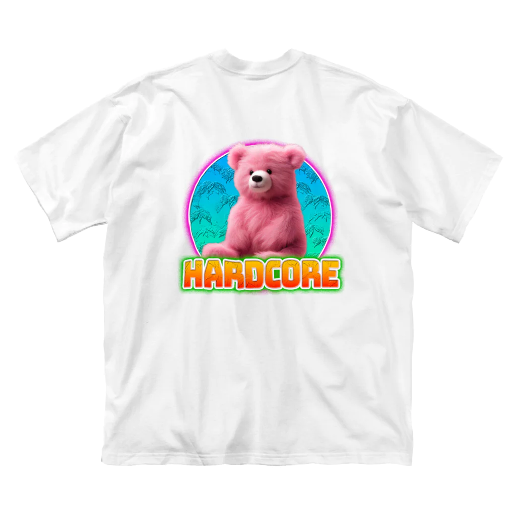 てくのちゃんのHARDCOREピンクのクマちゃん ビッグシルエットTシャツ