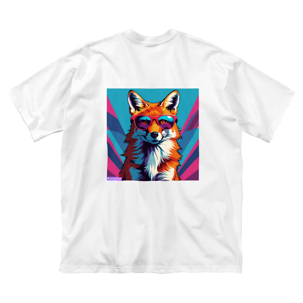 Navel Sky AIの狐とサングラス ビッグシルエットTシャツ