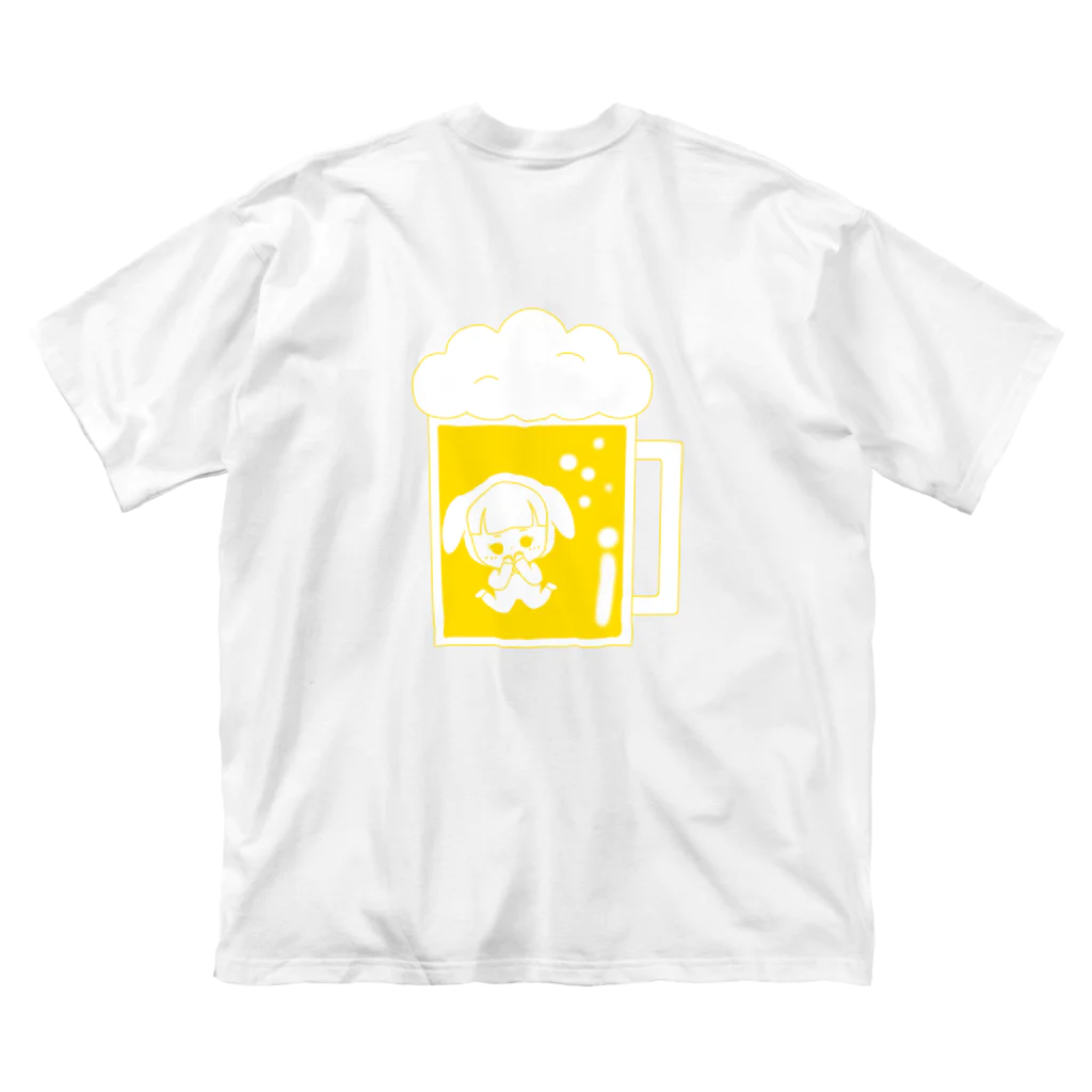 milkyway.77のビールに溺れるアルラビちゃん(背面) ビッグシルエットTシャツ