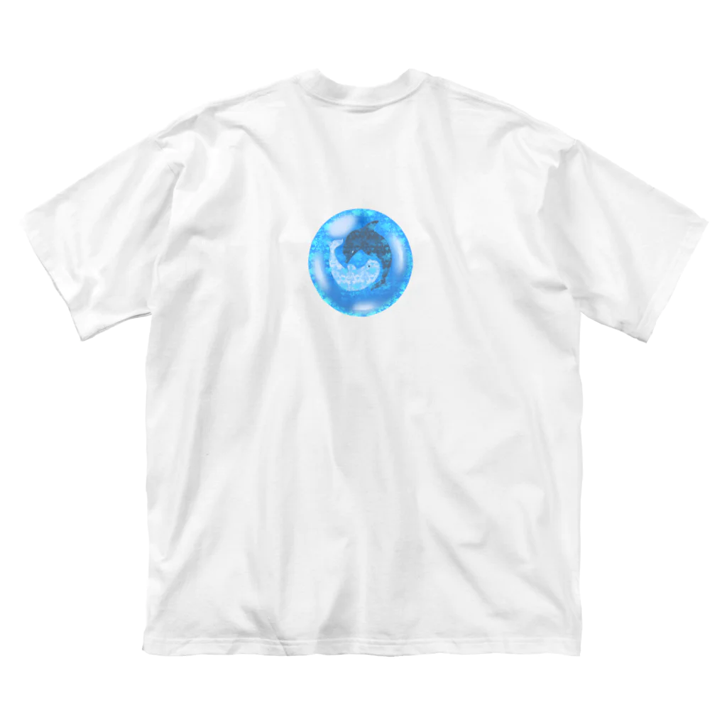 aqua_bioの太陰大極イルカの宝石 ビッグシルエットTシャツ