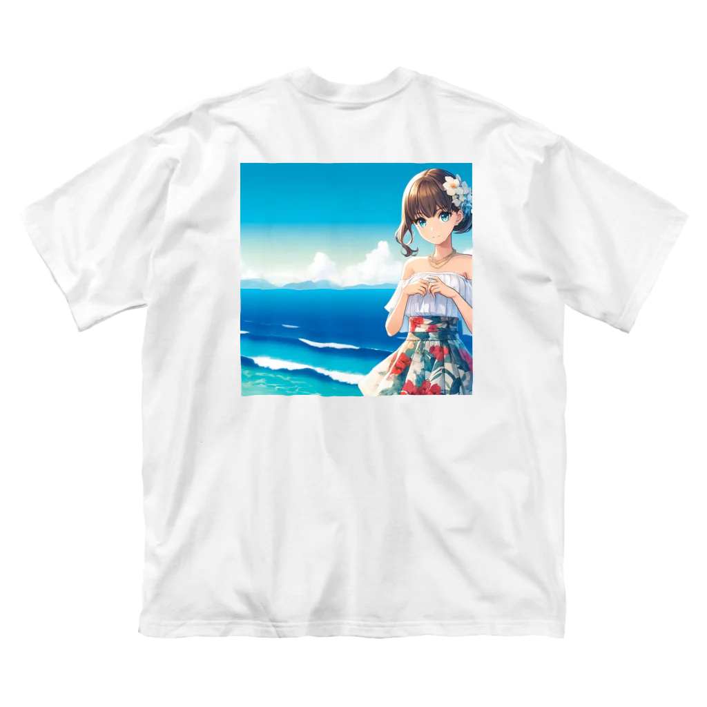 かるるんショップの海と南国と水着と　夏休み ビッグシルエットTシャツ