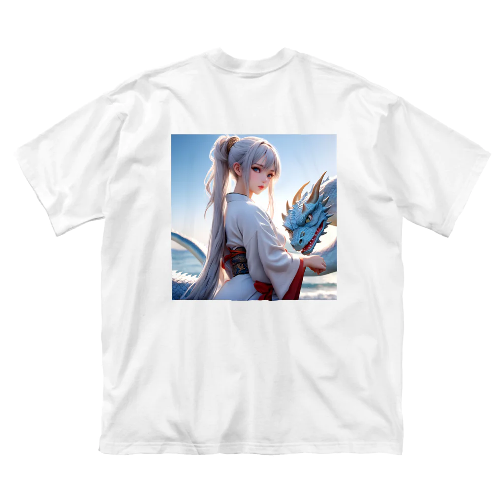 スカ次郎ショップの白髪和服美女シリーズ0002 Big T-Shirt