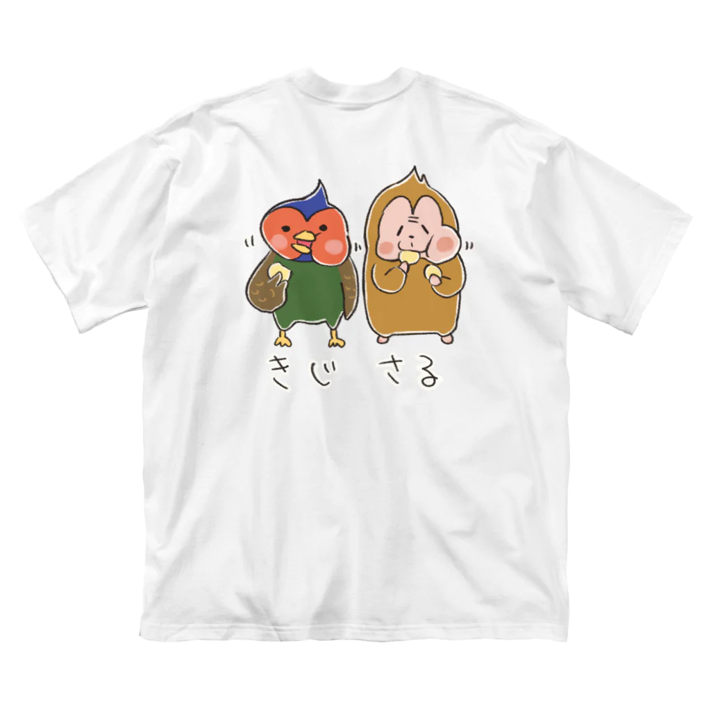 猫のミケランジェロのたま🐱桃太郎ティーシャツ ビッグシルエットTシャツ