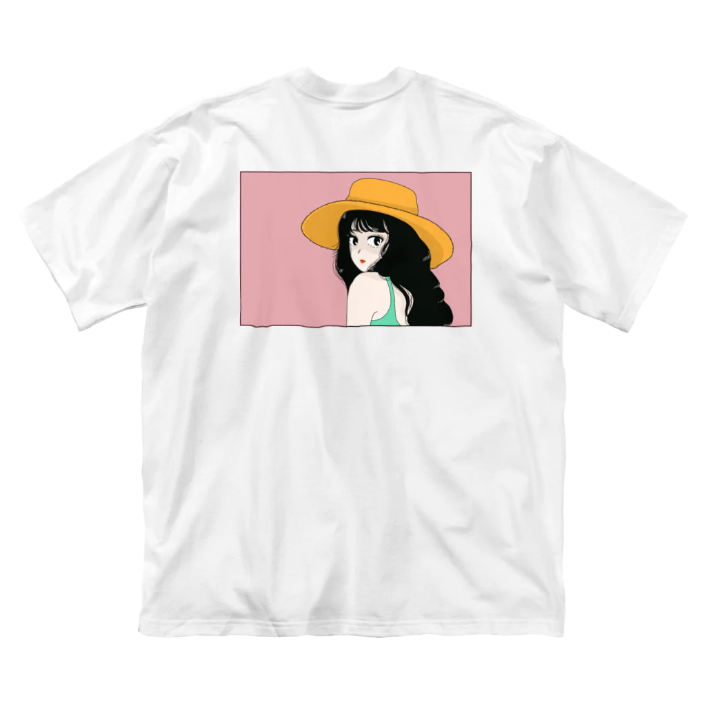 PIECE OF CAKEの麦わら帽子のイケてる彼女 ビッグシルエットTシャツ