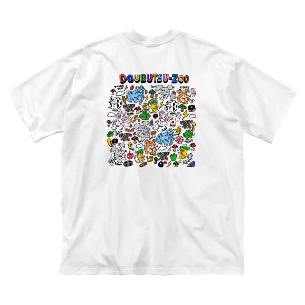 THE DOUBUTSU-ZOO SHOPの胸ワンポイント、バック柄 ビッグシルエットTシャツ