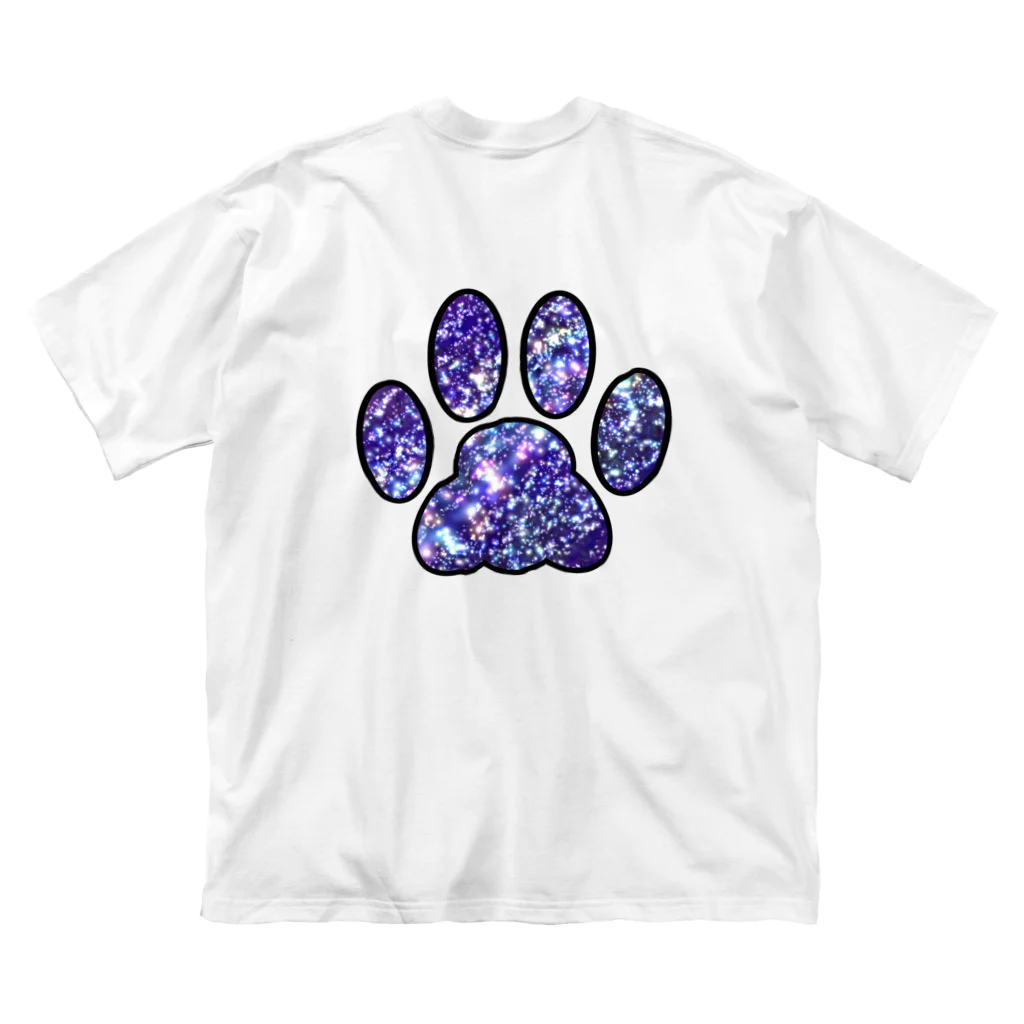 姫ONE工房の猫シルエット（ギャラクシー柄①） ビッグシルエットTシャツ