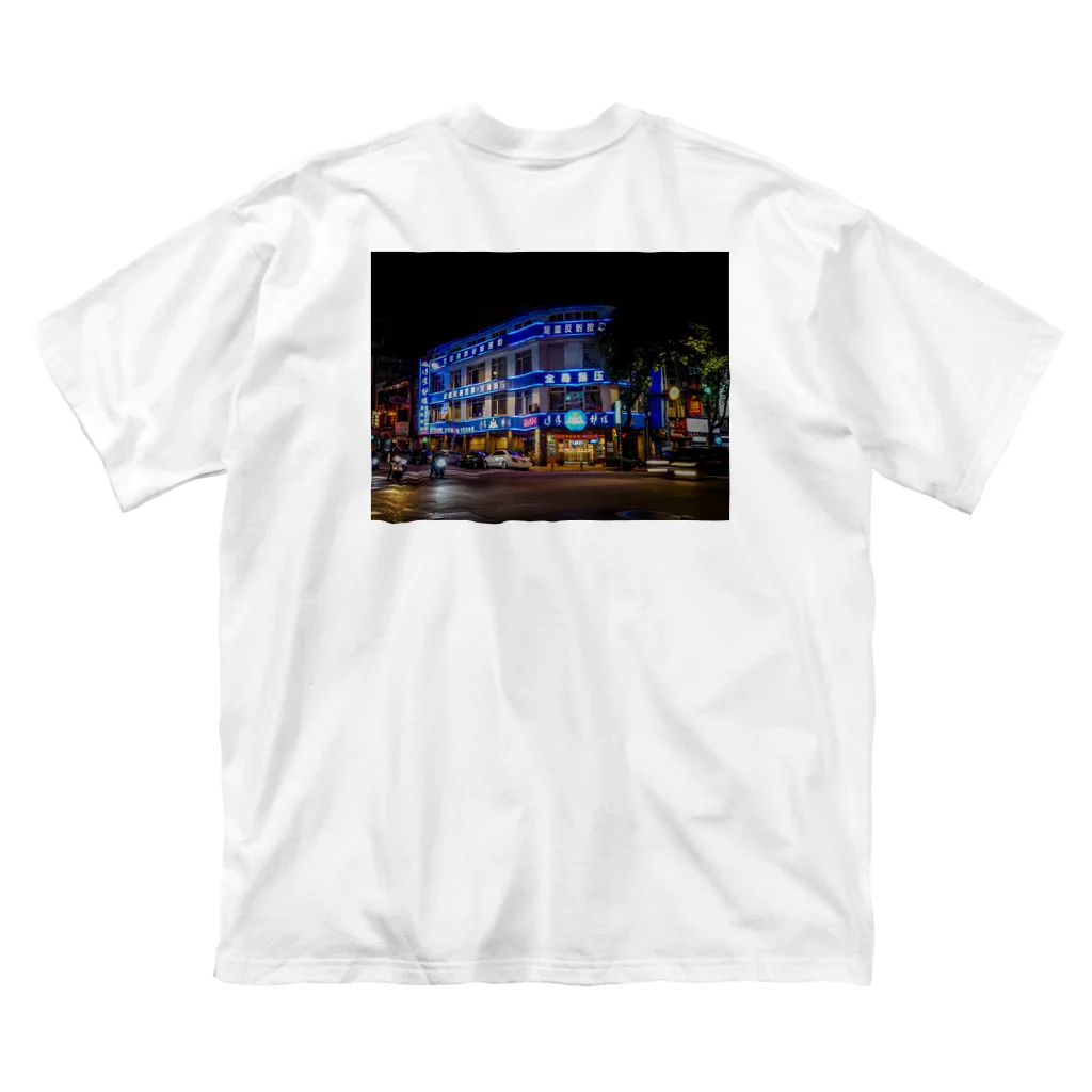 tarutarumonoのネオン街Tシャツ ビッグシルエットTシャツ