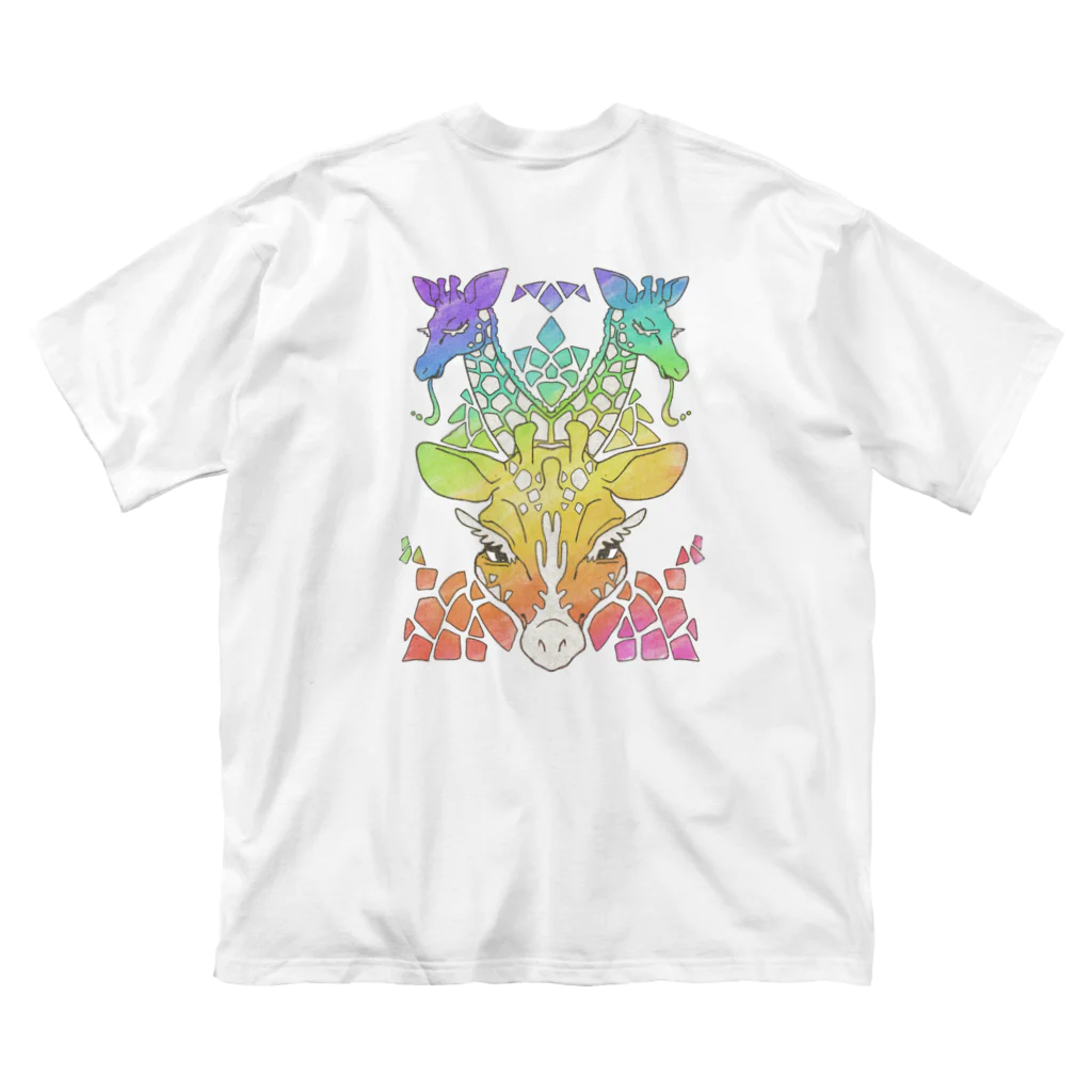 せきね まりのの(ウラ)レインボーきりん🦒🌈 ビッグシルエットTシャツ