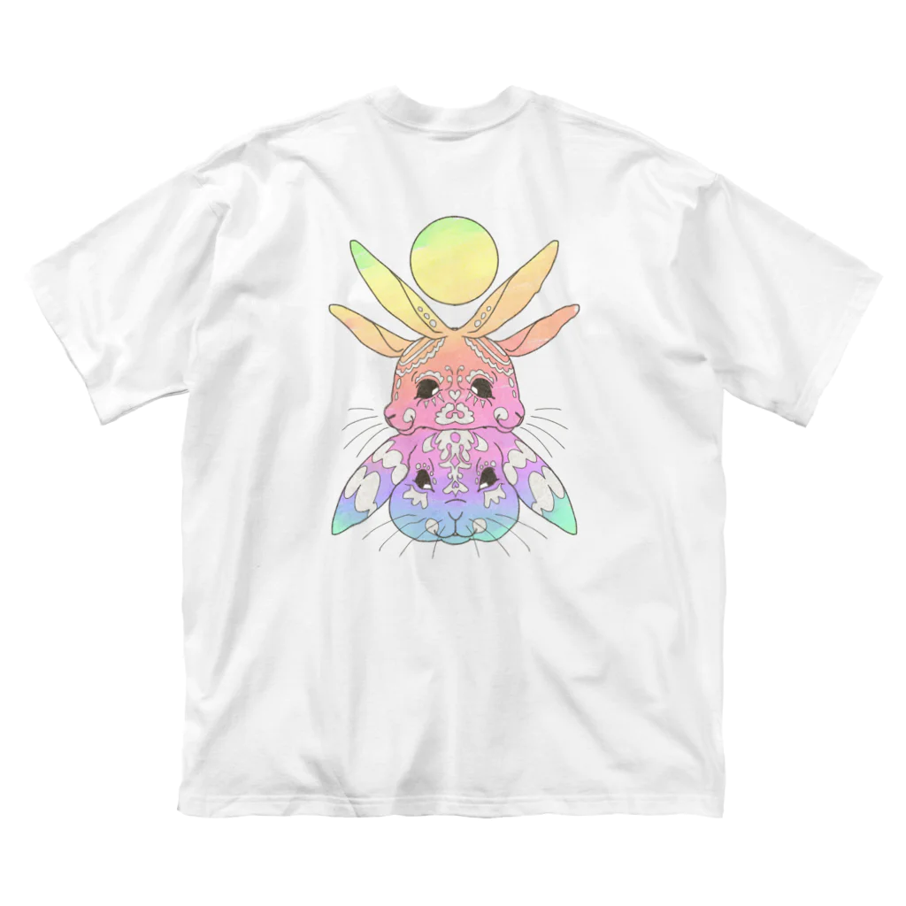 せきね まりのの(ウラ)レインボーうさぎ🐇🌈 ビッグシルエットTシャツ