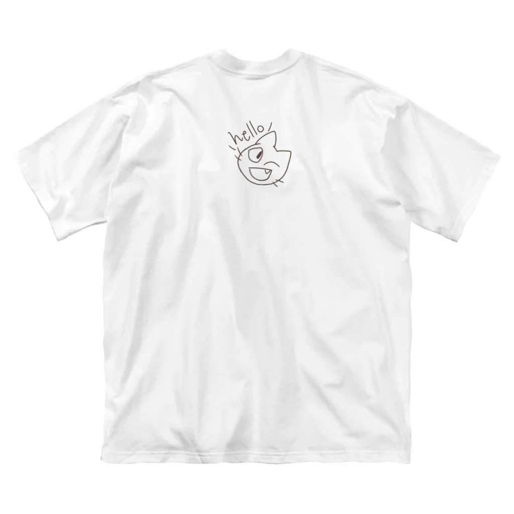 せきね まりのの人間をみまもるねこ(hello ビッグシルエットTシャツ