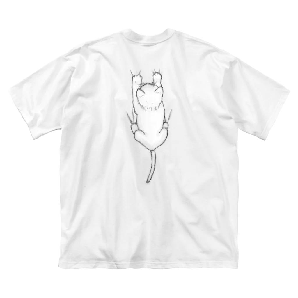 そらまめの着ると背中に猫がしがみつく ビッグシルエットTシャツ