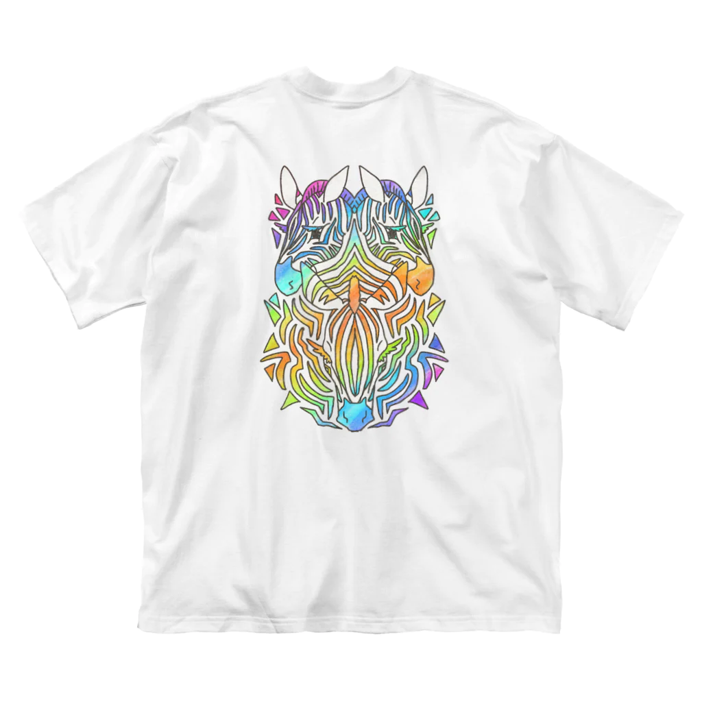 せきね まりのの(ウラ)レインボーしまうま🦓🌈 ビッグシルエットTシャツ