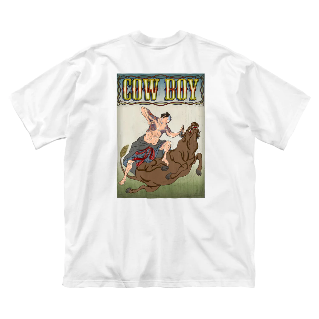 nidan-illustrationの"cow boy"(武者絵) #2 ビッグシルエットTシャツ