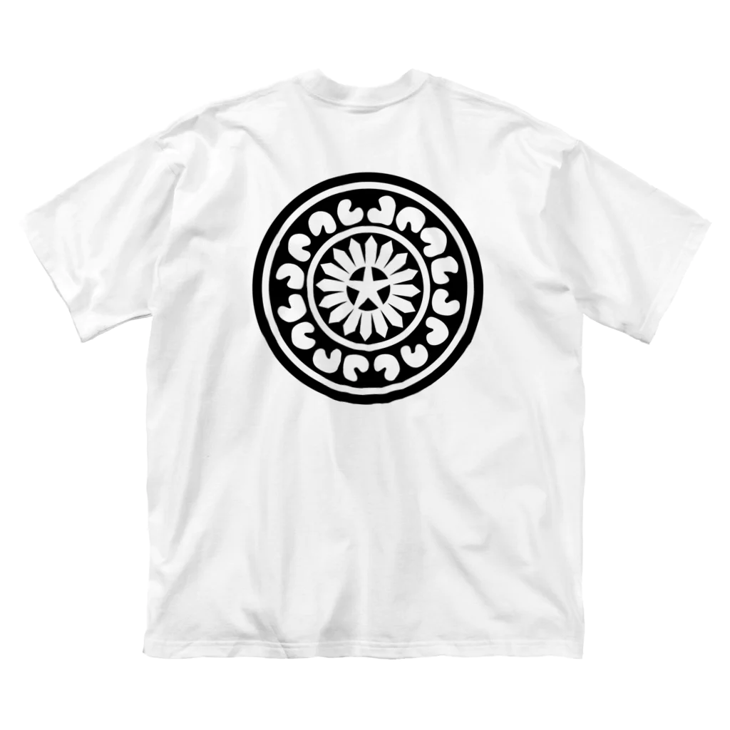 ポンチー麻雀の麻雀イーピンバックプリントTシャツ（ホワイト） ビッグシルエットTシャツ